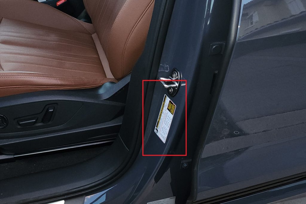 door jamb vin location